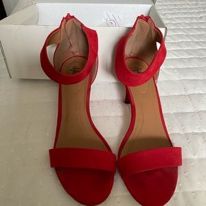 Red dress sandals.